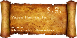 Veiss Henrietta névjegykártya